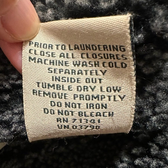 L.L.Bean women’s coat jacket long 4 buttons faux suede Sherpa collar detail - Picture 11 of 11